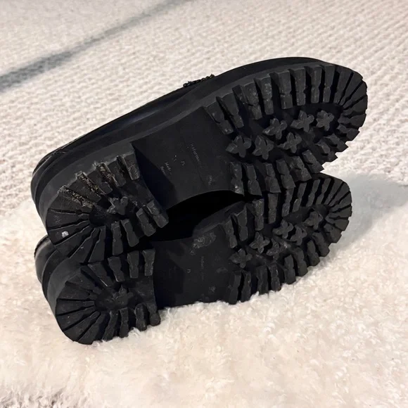 Reformation Agathea Black Chunky Platform Lugsole Penny Loafers in Size 7.5 - Picture 10 of 10